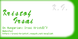 kristof irsai business card